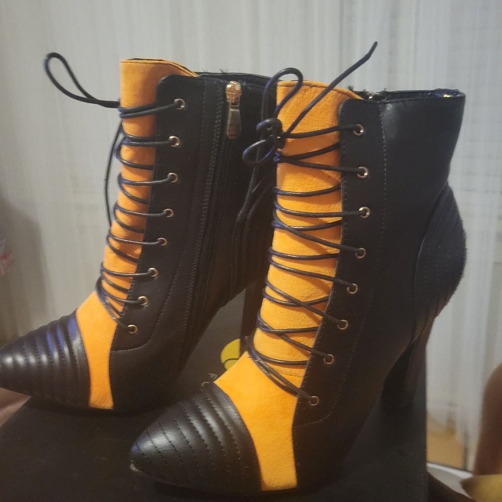 Machi Black & Yellow Booties - Size 10